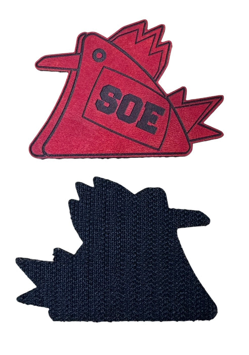 Red Combat Cock Leather Patch